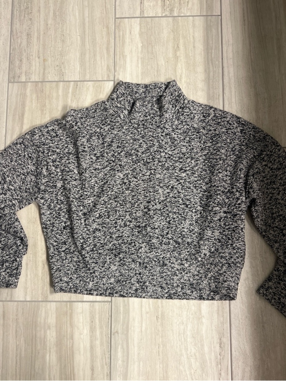 Cozy Black & White Marled Turtleneck Sweater Offline by Aerie